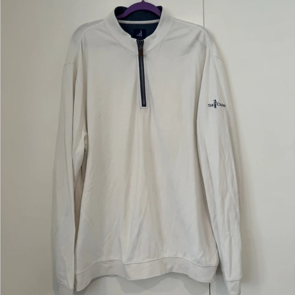 johnnie-O Men’s XXL Quarter Zip Pullover | White | Crosby Club | Polished Style
